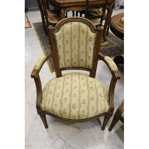 1184 - Pair of antique French Louis XVI style armchairs, each approx 84cm H x 60cm W x 60cm D (2)