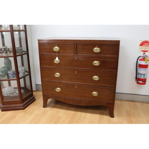 162 - George III mahogany chest of drawers, fully restored, approx 106cm H x 109cm W x 50cm D