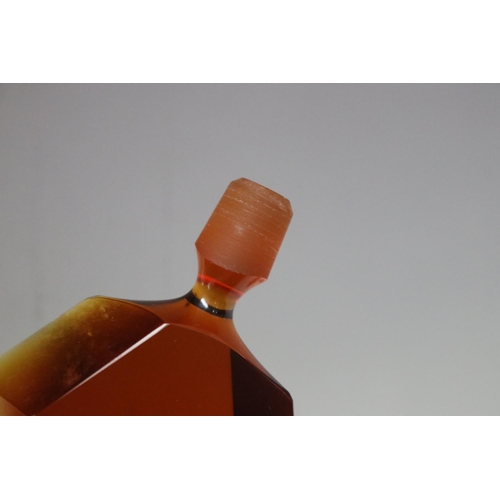 25 - German Art Deco amber glass scent bottle, approx 15cm H