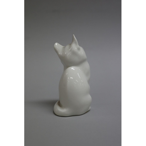 4 - Royal Copenhagen white porcelain cat figure, approx 13.5cm H