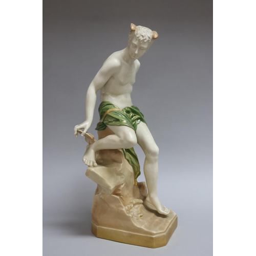 161 - Antique Royal Worcester figure of Mercury modelled by George Evans, shape no 1971, approx 44cm H