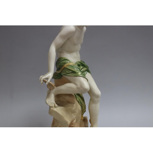 161 - Antique Royal Worcester figure of Mercury modelled by George Evans, shape no 1971, approx 44cm H