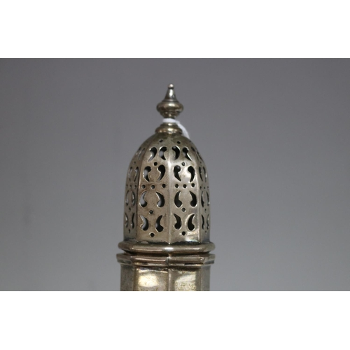 71 - Antique English hallmarked sterling silver castor of baluster form, London 1903-4, William Hutton an... 