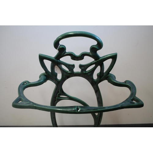 1021 - French enamelled iron Art Nouveau umbrella stand, approx 59cm H x 39cm L x 22cm W