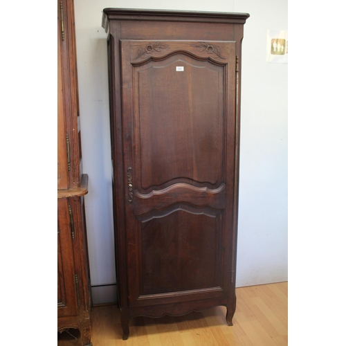1034 - Vintage French  Louis XV style oak single door armoire, approx 75cm L x 42cm W x 180cm H
