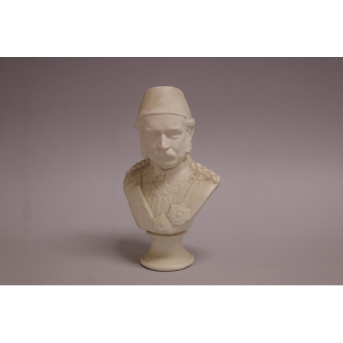 112 - Antique Parian bust of Major-General Gordon of Khartoum, impressed GENL GORDON and signed JW, approx... 