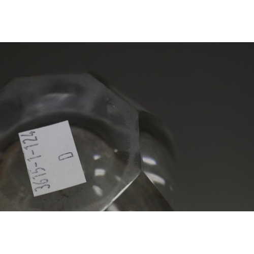 127 - Orrefors faceted glass vase, signed to base, AF, approx 15cm H
