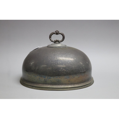 141 - James Dixon and Sons silver plate food dome, approx 30cm W