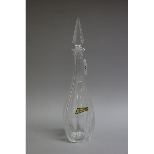 169 - Baccarat faceted decanter, with original label, approx 40cm H