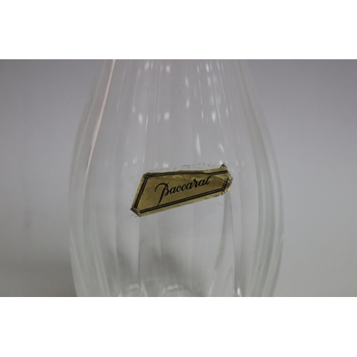 169 - Baccarat faceted decanter, with original label, approx 40cm H