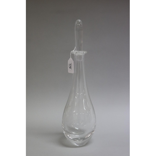 170 - Orrefors teardrop shape decanter, signed to base, approx 37.5cm H