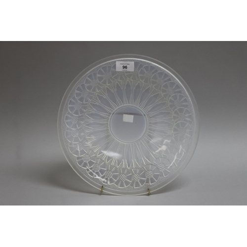 96 - French Art Deco Etling glass charger, approx 30.5cm Dia