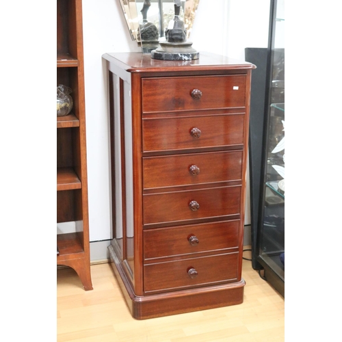 122 - Modern Victorian style Mahogany filing cabinet and two Mahogany desk organisers, cabinet approx 119c... 