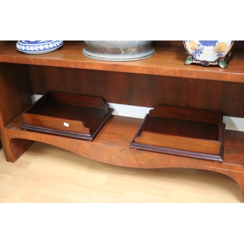 122 - Modern Victorian style Mahogany filing cabinet and two Mahogany desk organisers, cabinet approx 119c... 