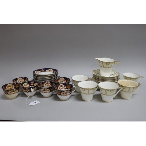 184 - Two Standard china part tea services, one with blue borders and gilt decoration, the other of Art De... 