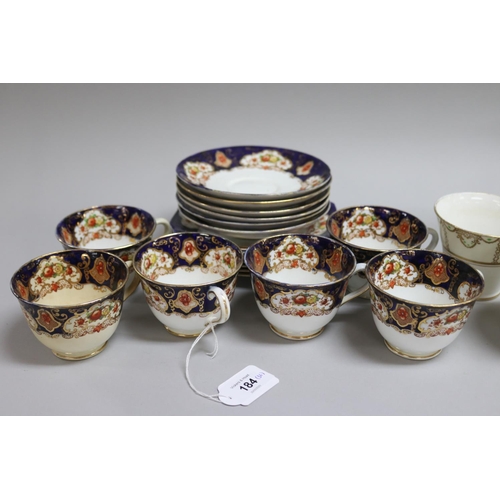 184 - Two Standard china part tea services, one with blue borders and gilt decoration, the other of Art De... 