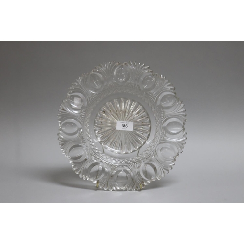 186 - Antique clear glass centrebowl