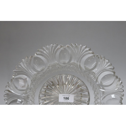 186 - Antique clear glass centrebowl