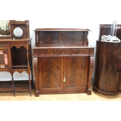 205 - Antique George IV mahogany chiffonier, with shelf back, approx 117cm Hx 102cm W x 44cm D