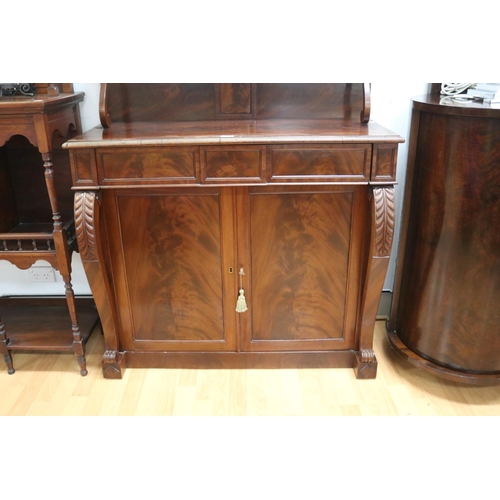 205 - Antique George IV mahogany chiffonier, with shelf back, approx 117cm Hx 102cm W x 44cm D