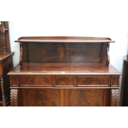 205 - Antique George IV mahogany chiffonier, with shelf back, approx 117cm Hx 102cm W x 44cm D