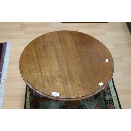 214 - Oak circular occasional table, approx 51cm H x 59cm Dia