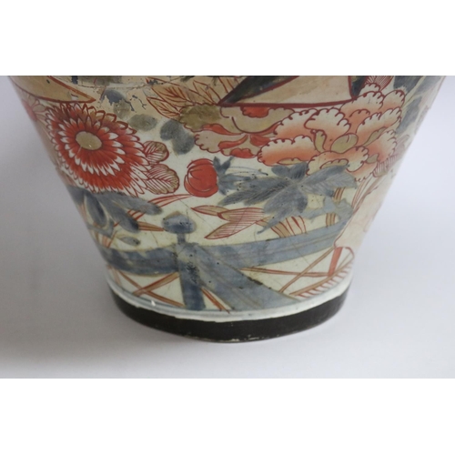 227 - Large antique Japanese Imari pattern vase, restored, approx 39cm H