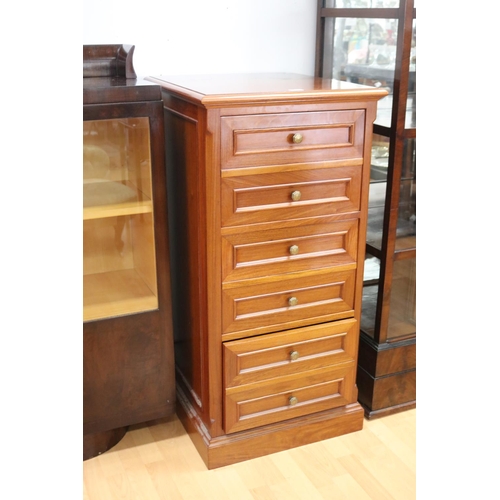 196 - Modern three drawer filing cabinet, brass pulls, approx 115cm H x 57cm W x 60cm D