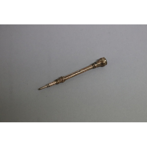 251 - Victorian rolled gold retractable pencil, approx 8cm L