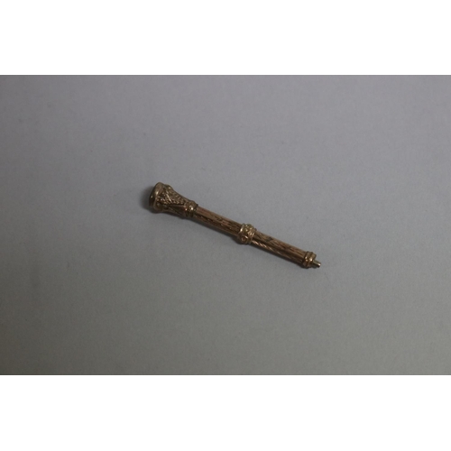 251 - Victorian rolled gold retractable pencil, approx 8cm L