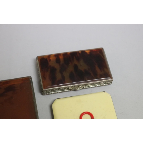 268 - Antique silver gilt and tortoise shell card vase and cigarette case along with a Art Deco enamelled ... 