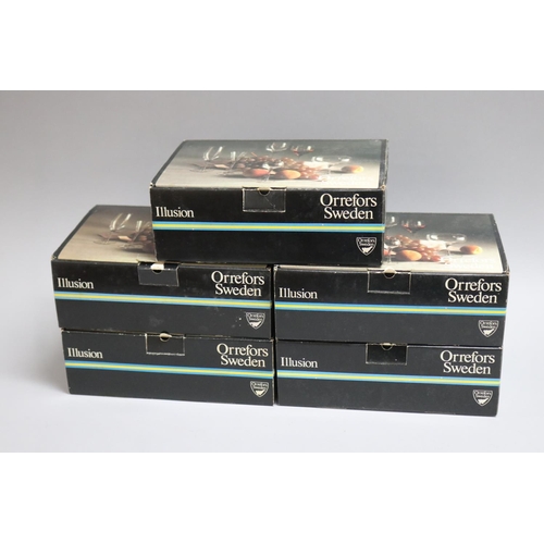334 - Five boxes of two Orrefors champagne glasses (10)