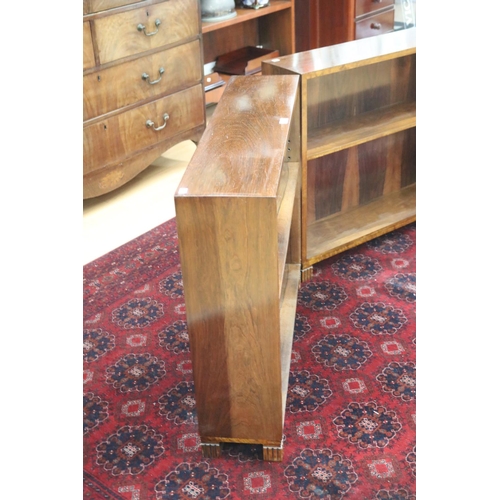 212 - Pair of Art Deco open shelf rosewood bookcases, each approx 81cm H x 91cm W x 23cm D (2)