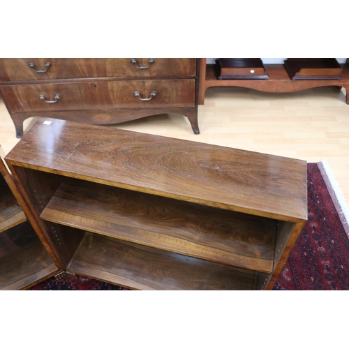 212 - Pair of Art Deco open shelf rosewood bookcases, each approx 81cm H x 91cm W x 23cm D (2)