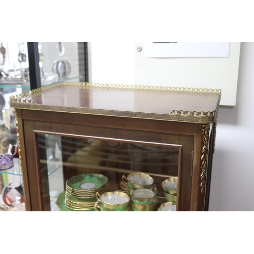 314 - French style Louis style brass mounted vitrine cabinet, approx 146cm H x 59cm W  x 34cm D