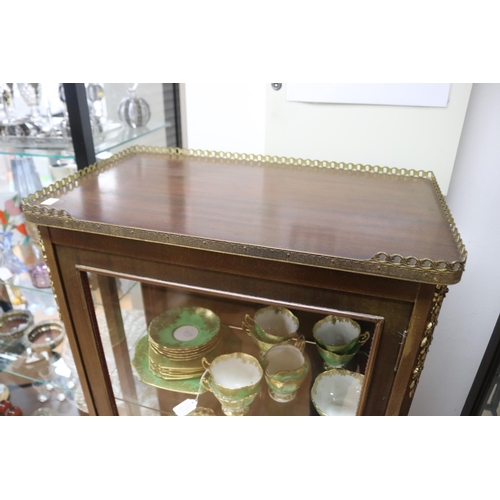 314 - French style Louis style brass mounted vitrine cabinet, approx 146cm H x 59cm W  x 34cm D