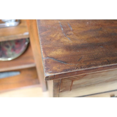 123 - Antique English George III faded mahogany inlaid sectretaire bookcase of larger portions, along with... 