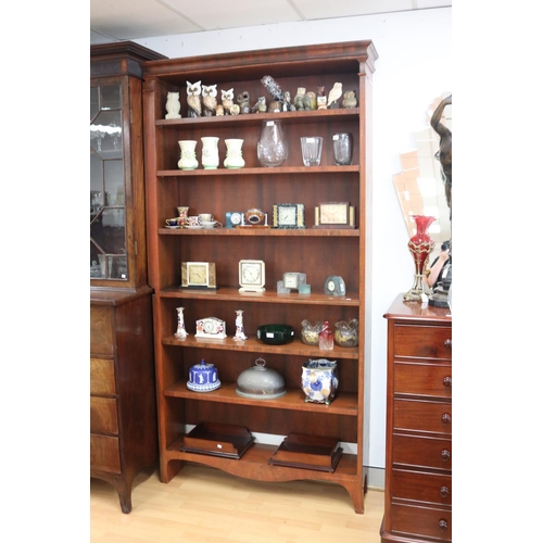 123 - Antique English George III faded mahogany inlaid sectretaire bookcase of larger portions, along with... 