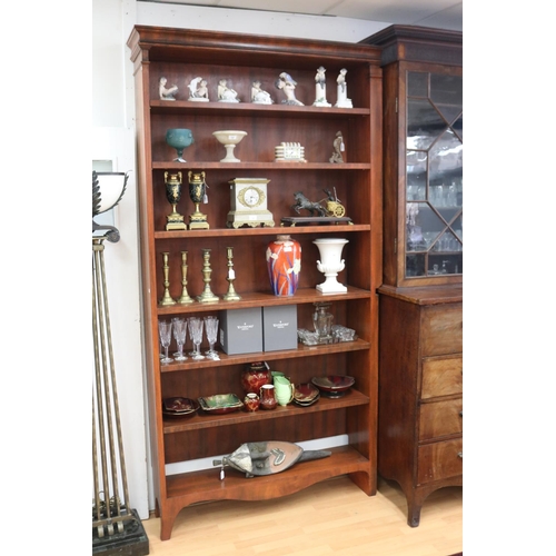 123 - Antique English George III faded mahogany inlaid sectretaire bookcase of larger portions, along with... 