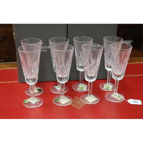 155 - Two boxes of four Waterford Lismore champagne flutes (8)