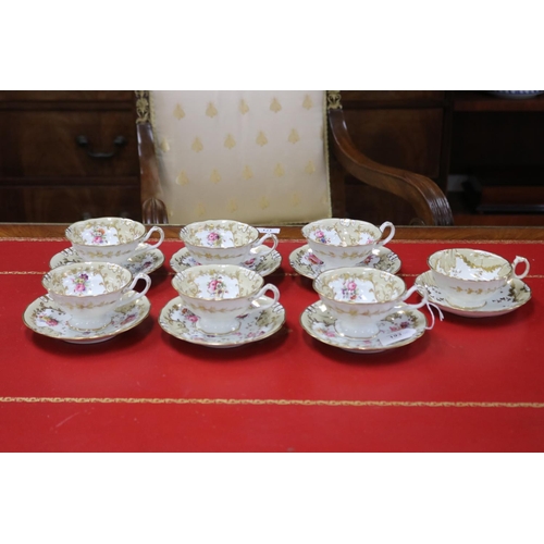 193 - Collection of early 19th century teacups and saucers, probably by Ridgway