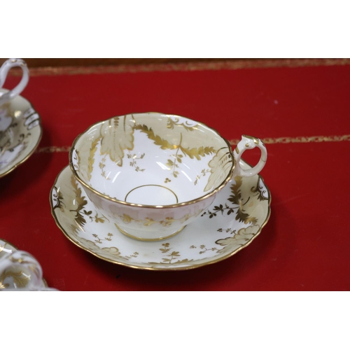 193 - Collection of early 19th century teacups and saucers, probably by Ridgway