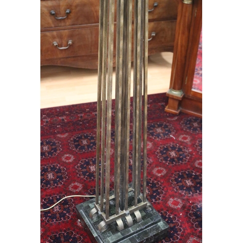 159 - Art Deco style wrought iron standard lamp in the form of an ionic column supporting an urn, untested... 