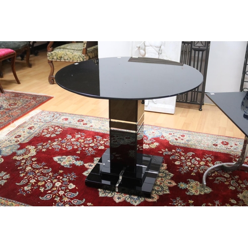 231 - Art Deco style glass and mirrored centre table, approx 71cm Hx 84cm Dia