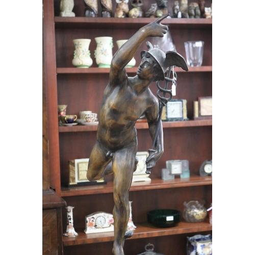 121 - After Giambologna, a bronze figure of Mercury, approx 98cm H