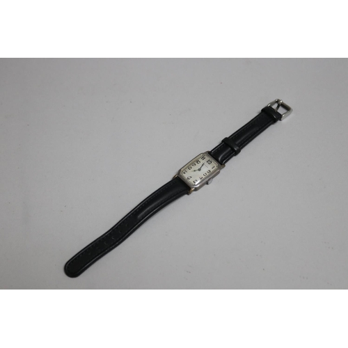 254 - Art Deco style Ryrie-Birks wristwatch in silver, with later band, untested / unknown working conditi... 