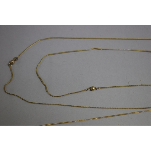 260 - Antique 9ct gold long muff chain, approx 7 grams