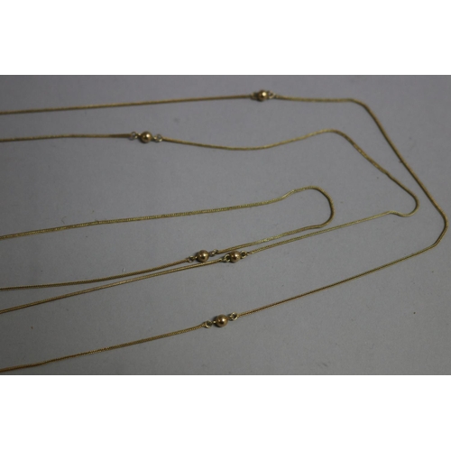 260 - Antique 9ct gold long muff chain, approx 7 grams