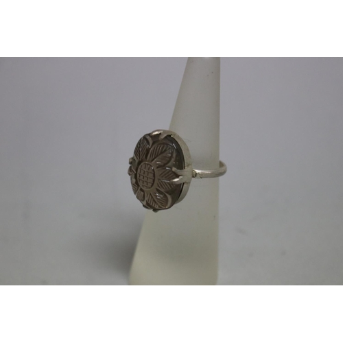 276 - Carved smokey quartz pendant and ring (2)