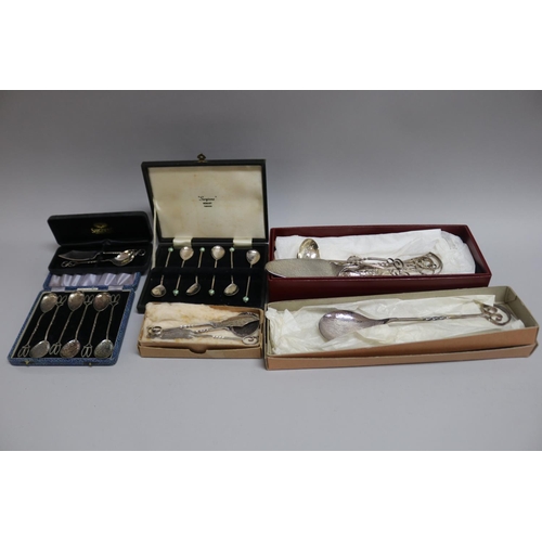 290 - Very good lot of hammered silver serving & tea items retailed by Sargisons of Hobart including cased... 